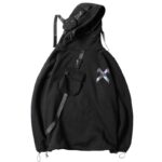 Bluza Techwear Z Paskami I Kieszenia Czarny Xl