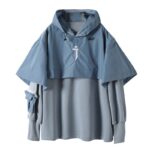 Bluza Z Kapturem Techwear Niebieski L