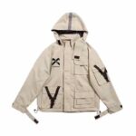 Kurtka Techwear Z Kapturem Odblaskowa Bezowy L